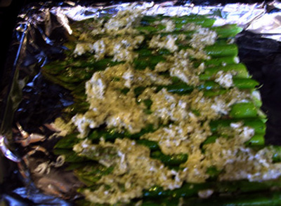 Asparagus ready for oven