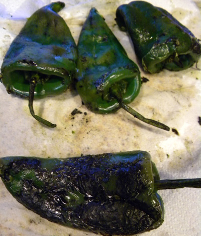 peeling poblanos