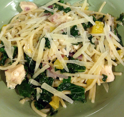 kale and chicken pasta