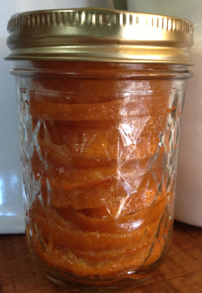 orange slices in jar