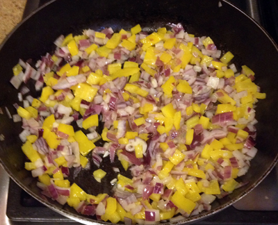 red onion and yellow bell