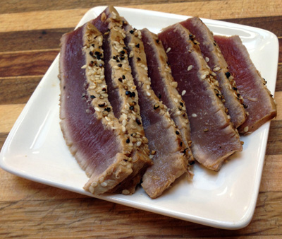 sliced tuna
