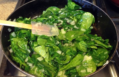 cooked spinach