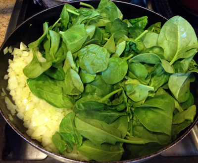 cooking fresh spinach