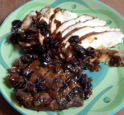 Barbecued Chicken with Blueberry Bourbon Sauce