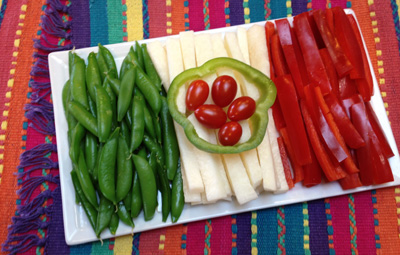 Crudites Mexican Flag for Cinco de Mayo