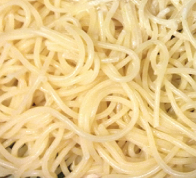 drained pasta