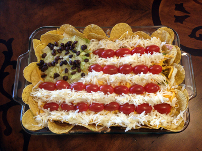 fourth of July layer dip flag