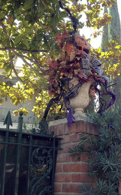 haunted mansion getting decked out for Halloween