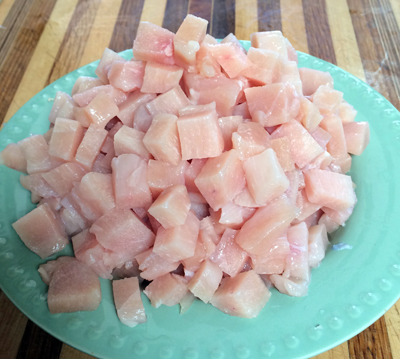 semi frozen chicken cuts easily