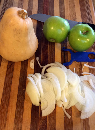 squash apple onion