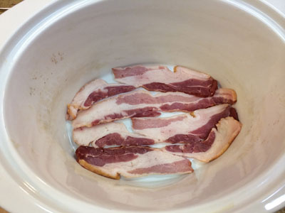 bacon lined slow cooker