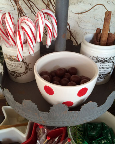 candy canes and malted milk balls