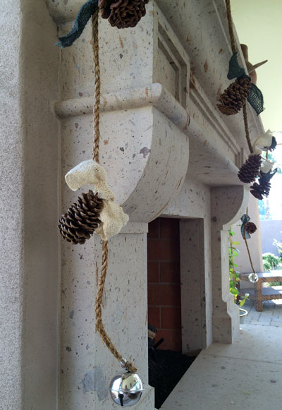 side view pine cone garland