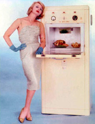 glam microwave lady