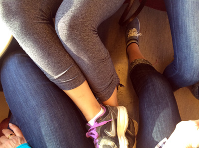 legs on a train