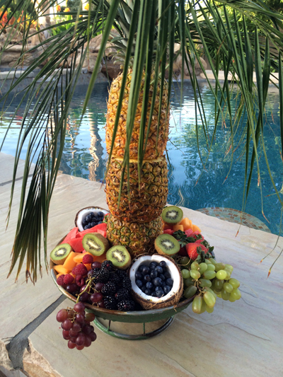 pineapple palm tree fruit tray