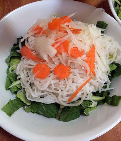 top with radish carrot