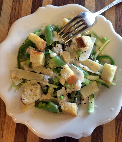 Shaved Asparagus, Parmesan and Sugar Snap Pea Salad2