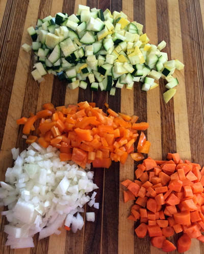 diced vegetables