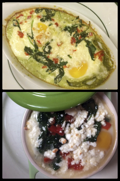 baked eggs 2 dishes