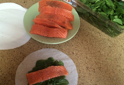 salmon and spinach