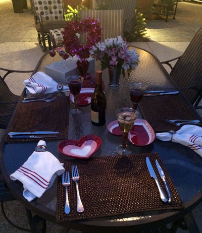 valentines dinner table