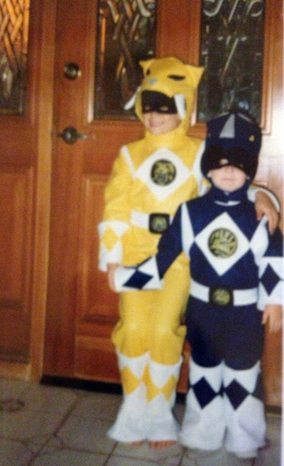 yellow and blue power ranger