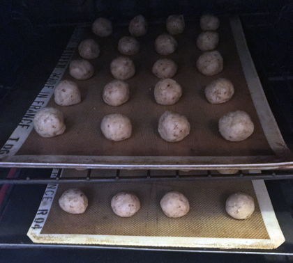 into oven