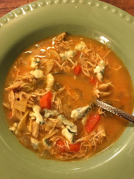 buffalo chicken soup with blue cheese