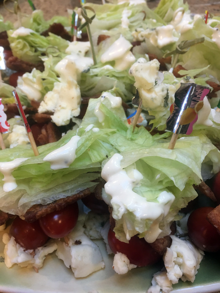 platter of BLT Salad Skewers