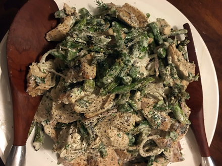 Grilled Chicken and Asparagus with Creamy Goat Cheese