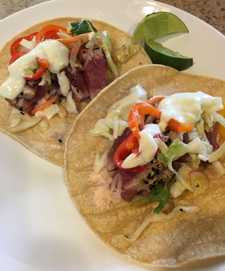 seared ahi tacos