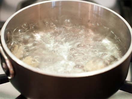 boil to remove peels
