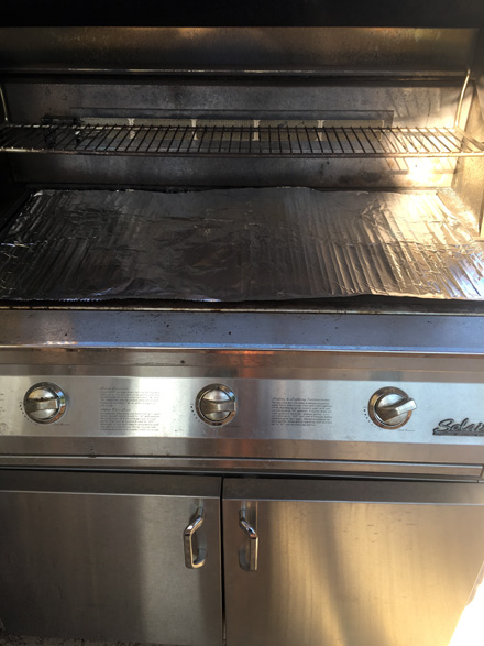 foil on grill