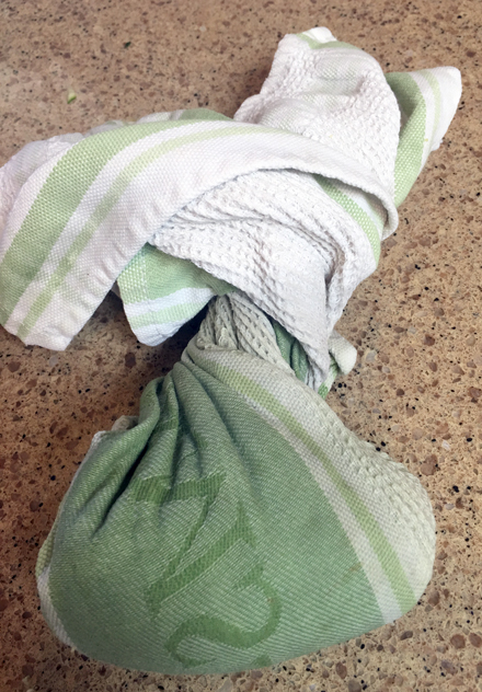 wrap in kitchen towel