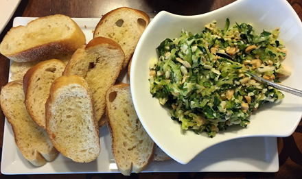 zucchini basil almond crostini