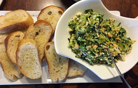 zucchini marcona crostini