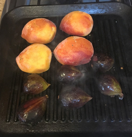 grill pan stone fruit
