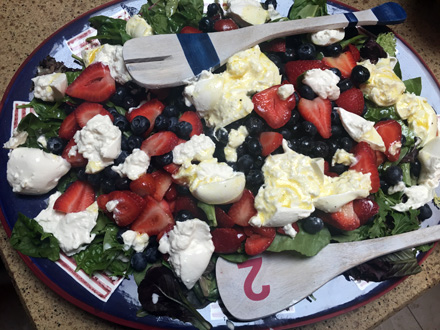 berry burrata almond salad