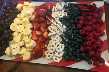 flag snack tray