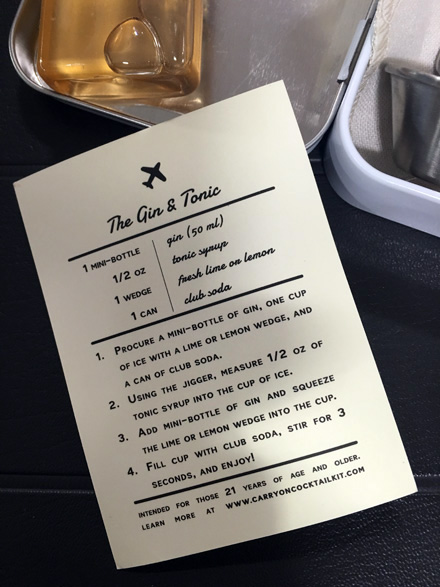 gin tonic recipe card