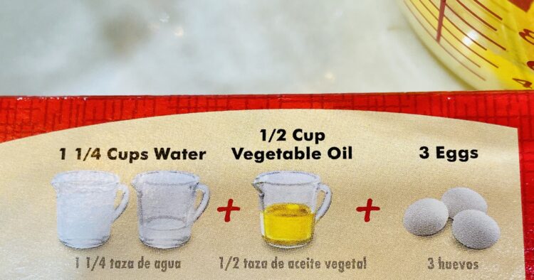 3/4 Cup Vegetable Oil, 3/4 cup of vegetable oil